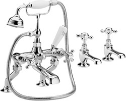 Hudson Reed Topaz Basin Faucets & Bath Shower Mixer Faucet Set (Free Shower Kit).