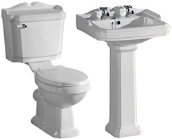 XPress Classic 4 Piece Bathroom Suite With Toilet, Seat & 580mm Basin.