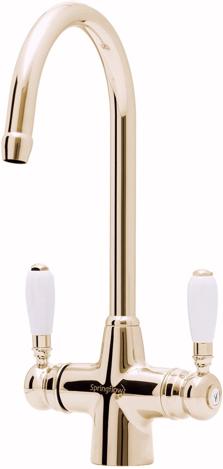 Additional image for Colonial Water Filter Kitchen Faucet in gold.