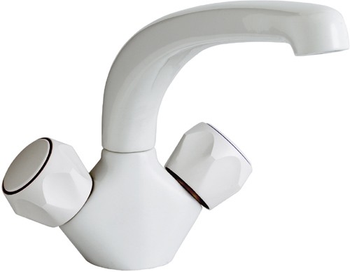 Additional image for Dove mono kitchen mixer faucet.  White color.