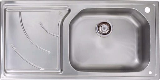 Additional image for Echo 1.0 bowl stainless steel kitchen sink with left hand drainer.