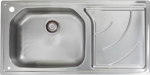 Additional image for Echo 1.0 bowl stainless steel kitchen sink with right hand drainer.