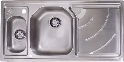 Additional image for Echo 1.5 bowl stainless steel kitchen sink with right hand drainer.