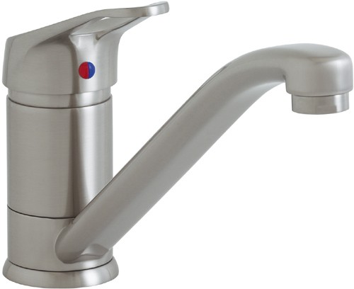 Additional image for Finesse monoblock kitchen faucet in brushed steel.