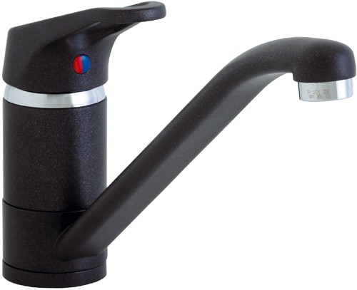 Additional image for Finesse monoblock kitchen faucet.  All Volcano Black.
