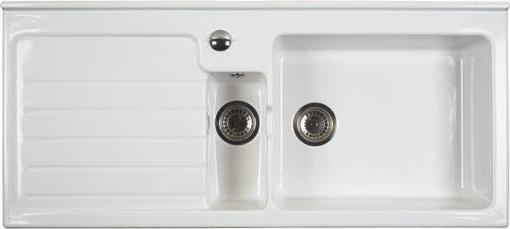 Additional image for Jersey 1.5 bowl sit-in ceramic kitchen sink with left hand drainer.