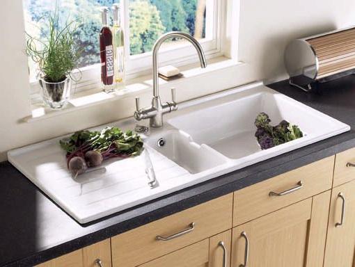 Additional image for Jersey 1.5 bowl sit-in ceramic kitchen sink with left hand drainer.