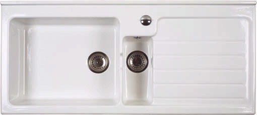 Additional image for Jersey 1.5 bowl sit-in ceramic kitchen sink with right hand drainer.