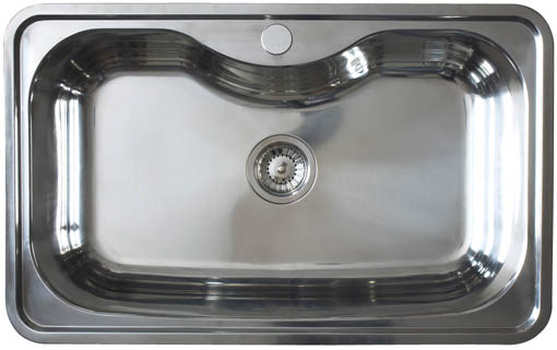 Additional image for Olympus 1.0 bowl polished stainless steel kitchen sink.