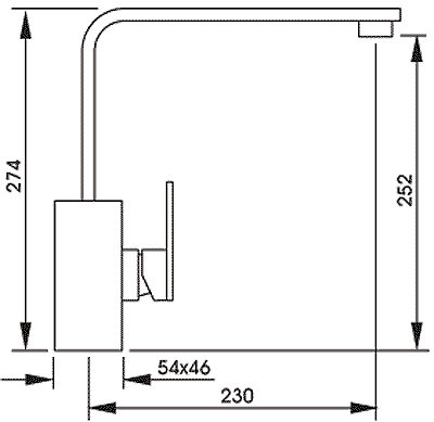 Additional image for Media Slimline Single Lever Kitchen Faucet (Chrome).