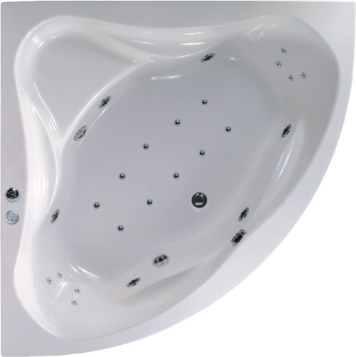 Additional image for Eclipse Corner Whirlpool Bath. 24 Jets. 1400x1400.