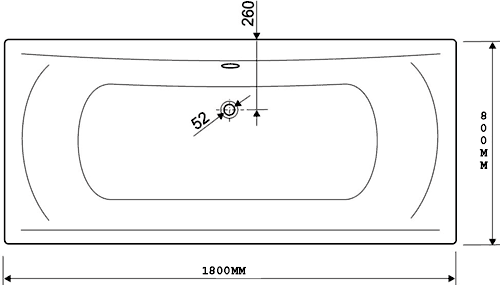 Additional image for Aquamaxx Double Ended Bath.  1800x800mm.