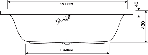 Additional image for Double Ended Bath.  1900x900mm.