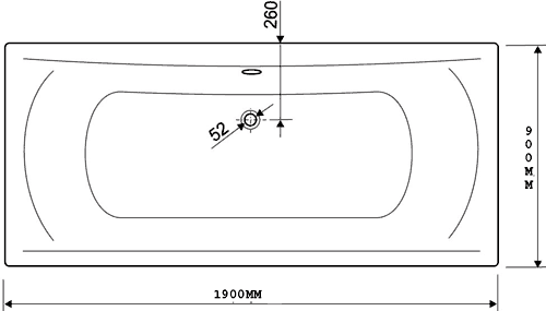 Additional image for Double Ended Whirlpool Bath. 14 Jets. 1900x900mm.