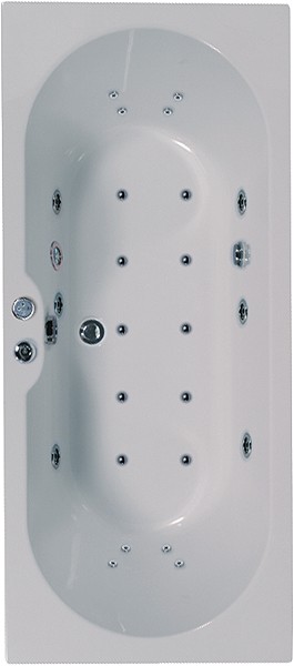 Additional image for Eclipse Double Ended Whirlpool Bath. 24 Jets. 1700x750mm.