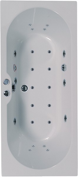 Additional image for Eclipse Double Ended Whirlpool Bath. 24 Jets. 1800x800mm.