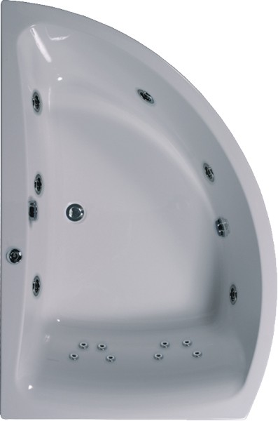 Additional image for Corner Whirlpool Bath. 14 Jets. Left Handed. 1500x1000mm.