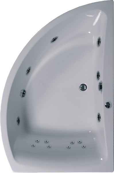 Additional image for Aquamaxx Corner Whirlpool Bath. 14 Jets. Right Handed.