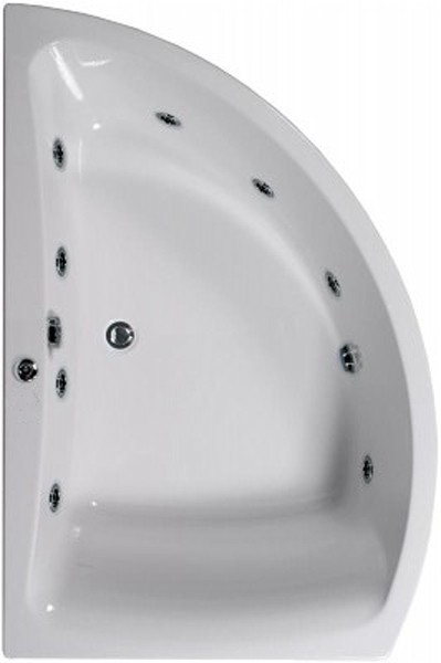 Additional image for Corner Whirlpool Bath, 8 Jets. Left Handed. 1500x1000mm.