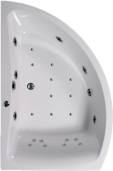 Additional image for Eclipse Corner Whirlpool Bath. 24 Jets. Left Hand. 1500x1000.