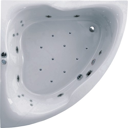Additional image for Eclipse Corner Whirlpool Bath. 24 Jets. 1400x1400mm.