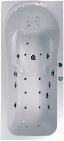 Additional image for Large Eclipse Whirlpool Bath. 24 Jets. 2000x900mm.