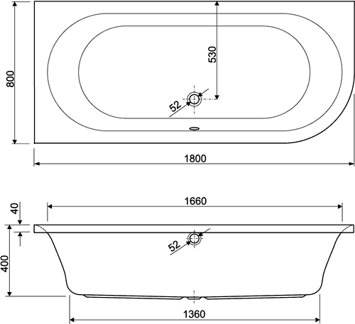 Additional image for Corner Whirlpool Bath & Panel. 14 Jets. Right Handed