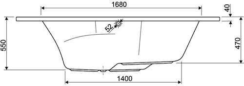 Additional image for Large Corner Bath.  1500x1500mm.