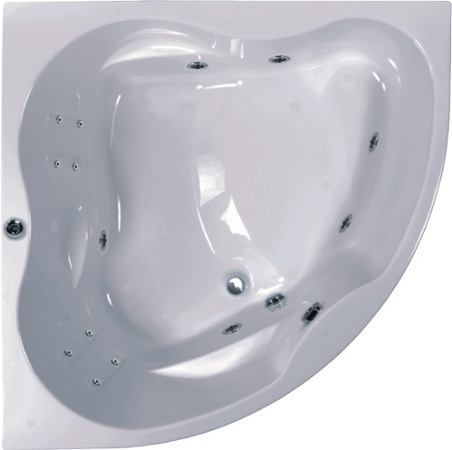 Additional image for Large Corner Whirlpool Bath. 14 Jets. 1500x1500mm.