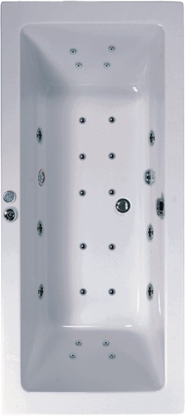 Additional image for Eclipse Double Ended Whirlpool Bath. 24 Jets. 1600x700mm.