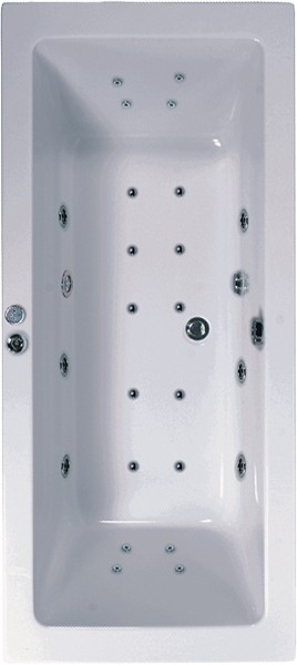 Additional image for Eclipse Double Ended Whirlpool Bath. 24 Jets. 1900x900mm.