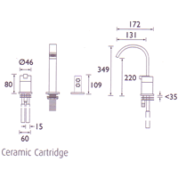 Additional image for 3 Faucet Hole Bath Shower Mixer