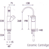 Additional image for Tall Single Lever Basin Mixer Faucet.