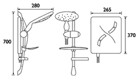 Additional image for 10.8Kw Thermostatic Electric Shower.