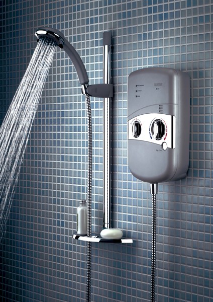 Additional image for 8.5Kw Electric Shower With Riser Rail Kit, Matt Chrome.