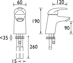 Additional image for One Faucet Hole Bath Filler Faucet (Chrome).