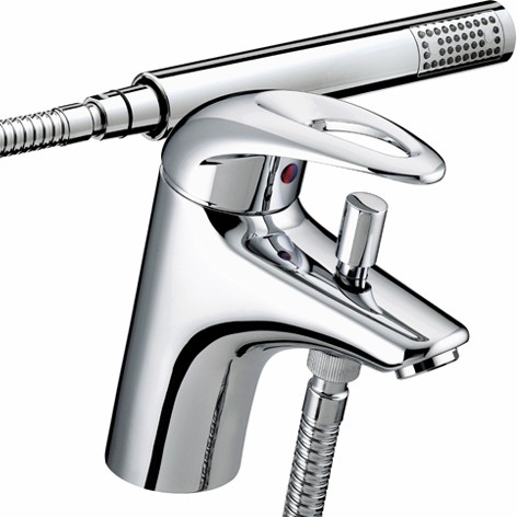 Additional image for One Faucet Hole Bath Shower Mixer Faucet With Shower Kit (Chrome).