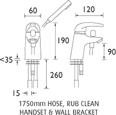 Additional image for One Faucet Hole Bath Shower Mixer Faucet With Shower Kit (Chrome).