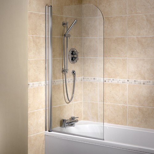 Additional image for 1 Panel Bathscreen (Left Handed, Silver).