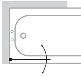 Additional image for 1 Panel Bathscreen (Left Handed, Silver).