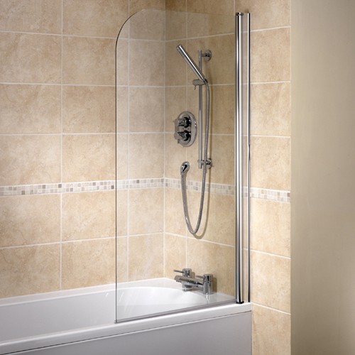 Additional image for 1 Panel Bathscreen (Right Handed, Silver).