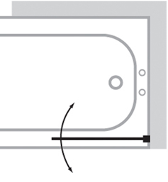 Additional image for 1 Panel Bathscreen (Right Handed, Silver).