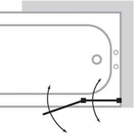 Additional image for 2 Panel Bathscreen (Right Handed, Silver).