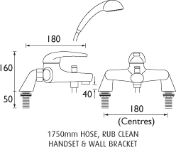 Additional image for Bath Shower Mixer Faucet With Shower Kit (Chrome).