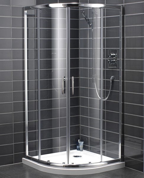 Additional image for 800mm Quadrant Shower Enclosure With Sliding Doors (Silver).