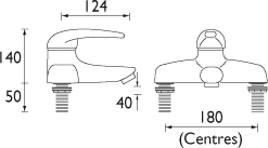 Additional image for Single Lever Bath Filler Faucet (Chrome).