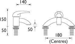 Additional image for Single Lever Bath Filler Faucet (Chrome).