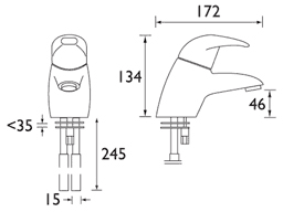 Additional image for Thermostatic Mono Basin Mixer Faucet (Chrome).