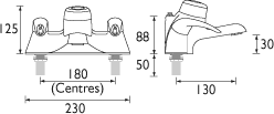 Additional image for Bath Filler Faucet With Thermostatic Shower (Chrome).