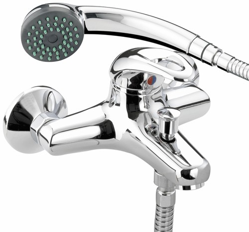 Additional image for Wall Mounted Bath Shower Mixer Faucet & Shower Kit (Chrome).